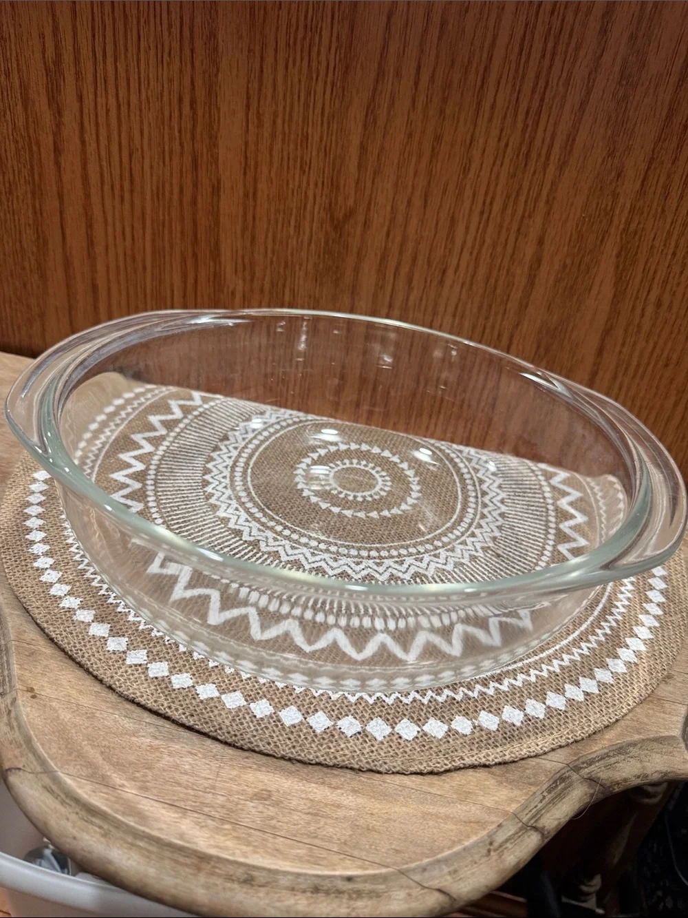 VTG Cottagecore Woven Basket Made in Philippines & Pyrex Glass Serving Bowl